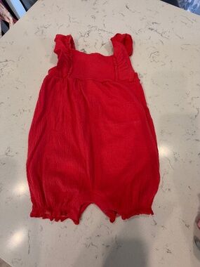 Carter’s Red Smocked Baby Romper